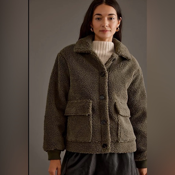 NWT - Anthropologie x Sanctuary mely sherpa jacket in raspberry Small - Picture 12 of 14